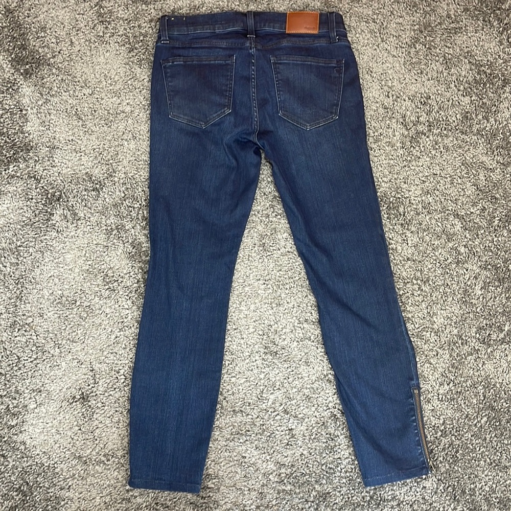 Madewell Skinny dark blue denim zipper ankle stretch jeans women’s size 28 - Picture 5 of 17